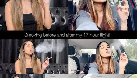 Smoking before going to the airport and hotboxing the car after 17 hours without smoking! Abstinence challenge!