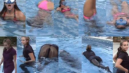 Meche Swims in Pool Combo