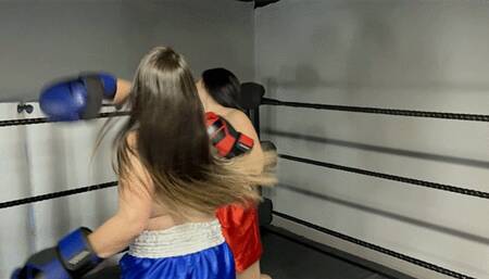 MW-1305 Tara vs Lily fighting to face Darrius (special appearance from Mutiny) TOPLESS BOXING wmv