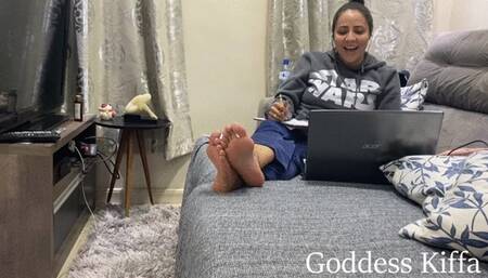 Goddess Kiffa Real Life 2 - Kiffa Ignores Foot slave while he licks worship her feet - FOOT WORSHIP - FEMDOM - SOLES - FOOT DOMINATION - FOOT SLAP - FOOT IGNORE - FOOTSTOOL - FOOT SLAVE - (FOR MOBILE DEVICES)