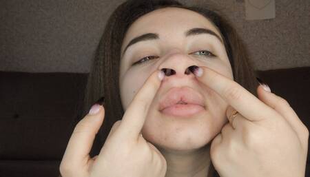 A demonstration of a stupid face, and nose holes PART2