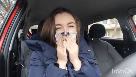 Damn runny nose, it's good to have a couple hundred bucks to wipe your nose