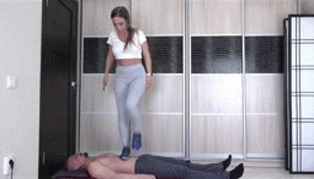 Teona - sporty girl in sneakers 4K