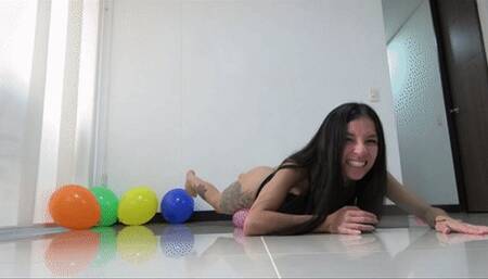 Lila Explodes Balloons For The First Time