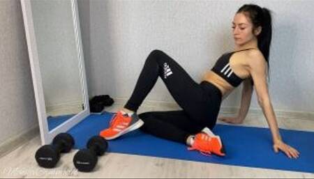 Feet tease in socks, trainers and barefoot