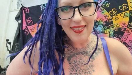 BBW horny big tits, sucking, spitting, playing