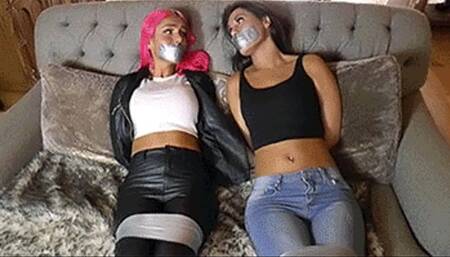 Pink & Jess West in: The ClubHouse Robbery Infiltration Caper: Tape That Trash Talker's Mouth Tight & Stash Them in There! (WMV)