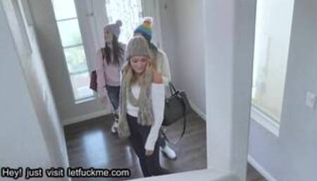 creampie teen friends have orgy with muscle stud