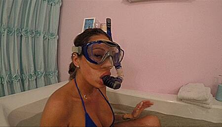 Bathtub Snorkel Gear Fun With Nikki Brooks (HD 1080p MP4)