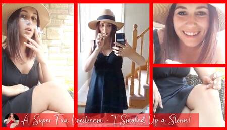 Fun Livestream in a Cute Short Dress