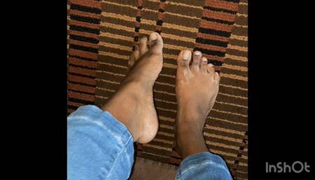 Rubbing Feet With Lotion