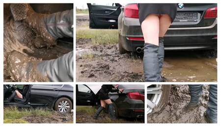 CRAZY PREMIERE: Hard stuck in deep soft mud and crazy drift in BMW 5 series