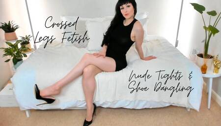 Crossed Legs in Nude Tights & Shoe Dangling (MP4 1080)