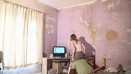 Danielle's Shoulder Ride In A Mini Skirt