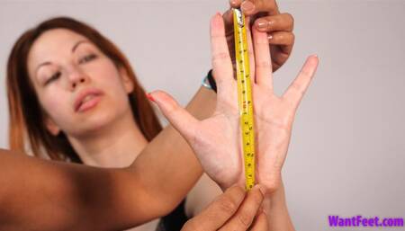 Hand Measuring Between Women - HD MP4