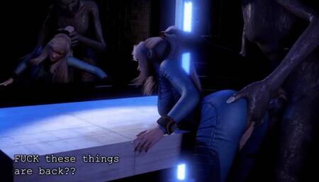 ALIEN DESTROY BLONDE PUSSY AND MOUTH