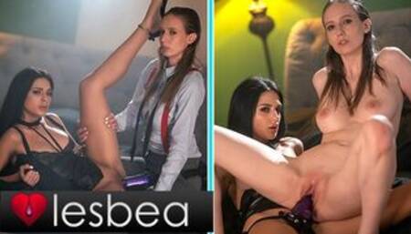 Mia Trejsi and big tits Swedish babe dominant lesbian strapon orgasm