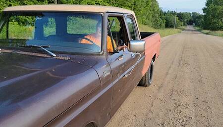 Shay cranking 78 Ford truck and smoking