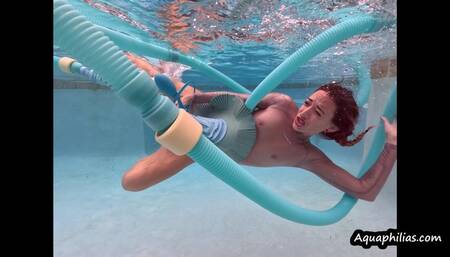 Aquaphilias- Mya Pleasure- Attack of the pool hose- she gets completely mesmerized- PERIL