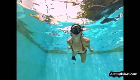 Aquaphilias- Mya- Swims and Frolics in a barely there bikini and touches herself