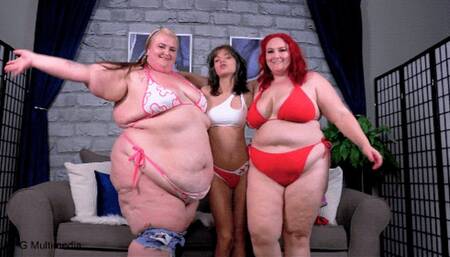 Josie Jo, Red Duchess, & Summer Marshmallow: Petite BBW & SSBBW Size Comparison - mp4 4k