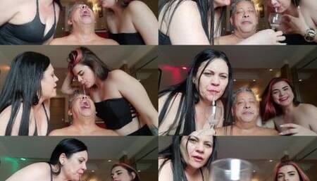 DELICIOUS DRINK PREPARED BY THE BEAUTIFUL GODDESSES - LETICIA MILLER & ALICE AND SLAVE DJALMA - EXCLUSIVE LM VIDEOS SEPTEMBER 2023 - CLIP 5