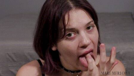 POV Mari Licks and Sucks You - Mouth Fetish - Mari Merlowe WMV 1080p HD