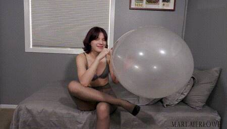 First Ever Attempt to Blow2pop Balloon JOI - Mari Merlowe WMV 1080p HD