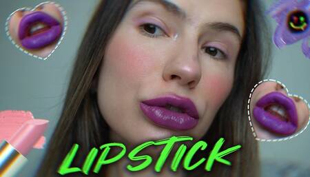 Three shades of purple lipstick