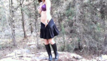 Cute girlfriend Katiusha gets fucked outdoors