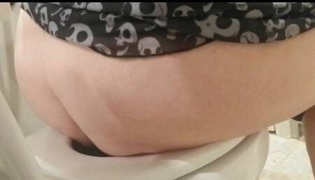 Toilet Plops Ass Close Up with Wiping