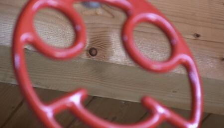 With zipties and Hitachi to orgasm