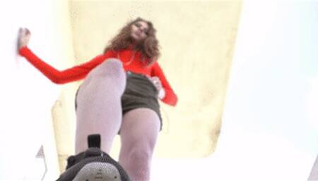 Imaginary trampling by the attractive clothed girl, fc211h 720p