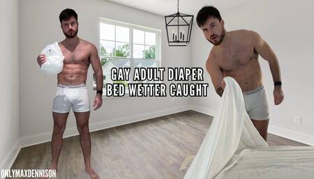 Gay adult diaper - bed water caught