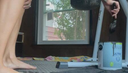 Barefoot and Doing Stuff Painting Window Trim