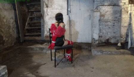 Hapless girl left hanging upside-down by her boots in the Hunter's basement (WMV HD 8000kbps)