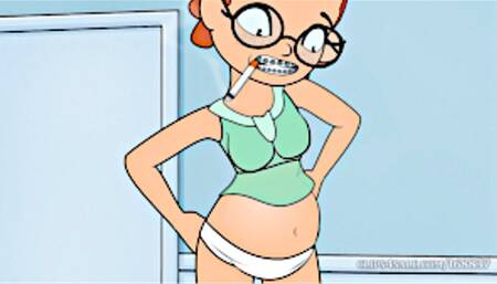 Smoking Girl Humps Pregnant Belly