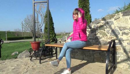 Dangling my legs in the street