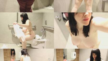 PUBLIC BATHROOM SEATED PEE n TOTAL Naked GFE LOVE ANNABELLE GODIVA