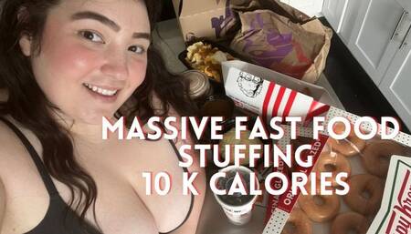 MY BIGGEST STUFFING YET! I'm Going to BURST! *KFC, TacoBell, Krispy Kreme