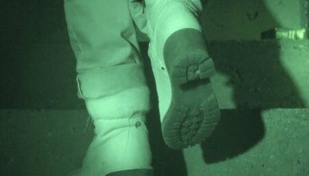 Squashed flat under Tanja's Tamaris winter booties - Cam 2