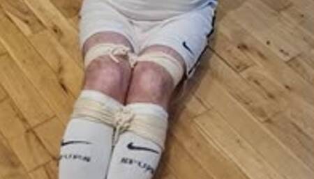 Footballer escape challenge on kitchen floor 1