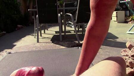 She Gives Him a Sloppy Blowjob Outdoors