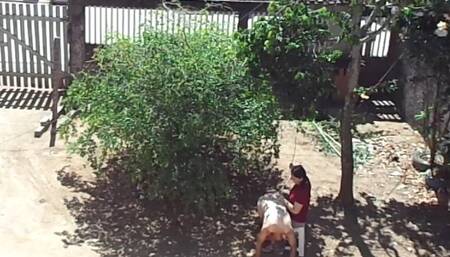 My Wife Spanking Me in Front Yard. She Is Clothed, I'm Naked.