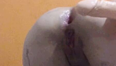 I took my big dildo and ended up punching my ass so much
