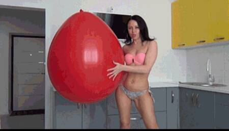 Angry Lory burst a huge inflatable balloon ab