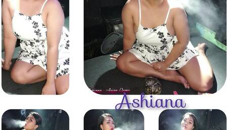 A goddess filling her room with smoke