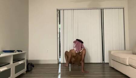 Young Arab Guy Loses His Anal Virginity to White Cock Dildo