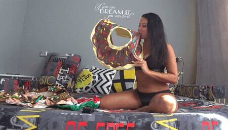 Inflate and deflate inflatable rings and masturbate to orgasm II