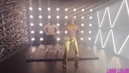 Lights, Camera, Ass Whopping! Lana Luxor Beats Down Backup Dancer (720)